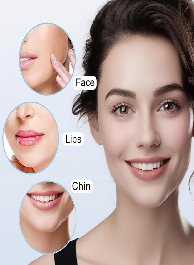 إزالة شعر الوجه للنساء: ماكينة حلاقة كهربائية للوجه مع رأسين بديلين وإضاءة LED - ماكينة حلاقة صغيرة قابلة لإعادة الشحن وغير مؤلمة للوجه والشفاه والشعر الخفيف، مناسبة للسفر - Image 2